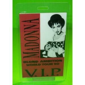 Madonna Blond Ambition VIP Backstage Pass Original 1990 Concert Tour T-Bird